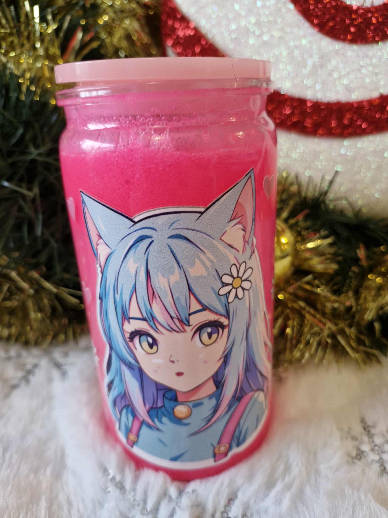 🌙 Tumbler Phosphorescent Kawaii – 470 ml | Brille dans le noir !