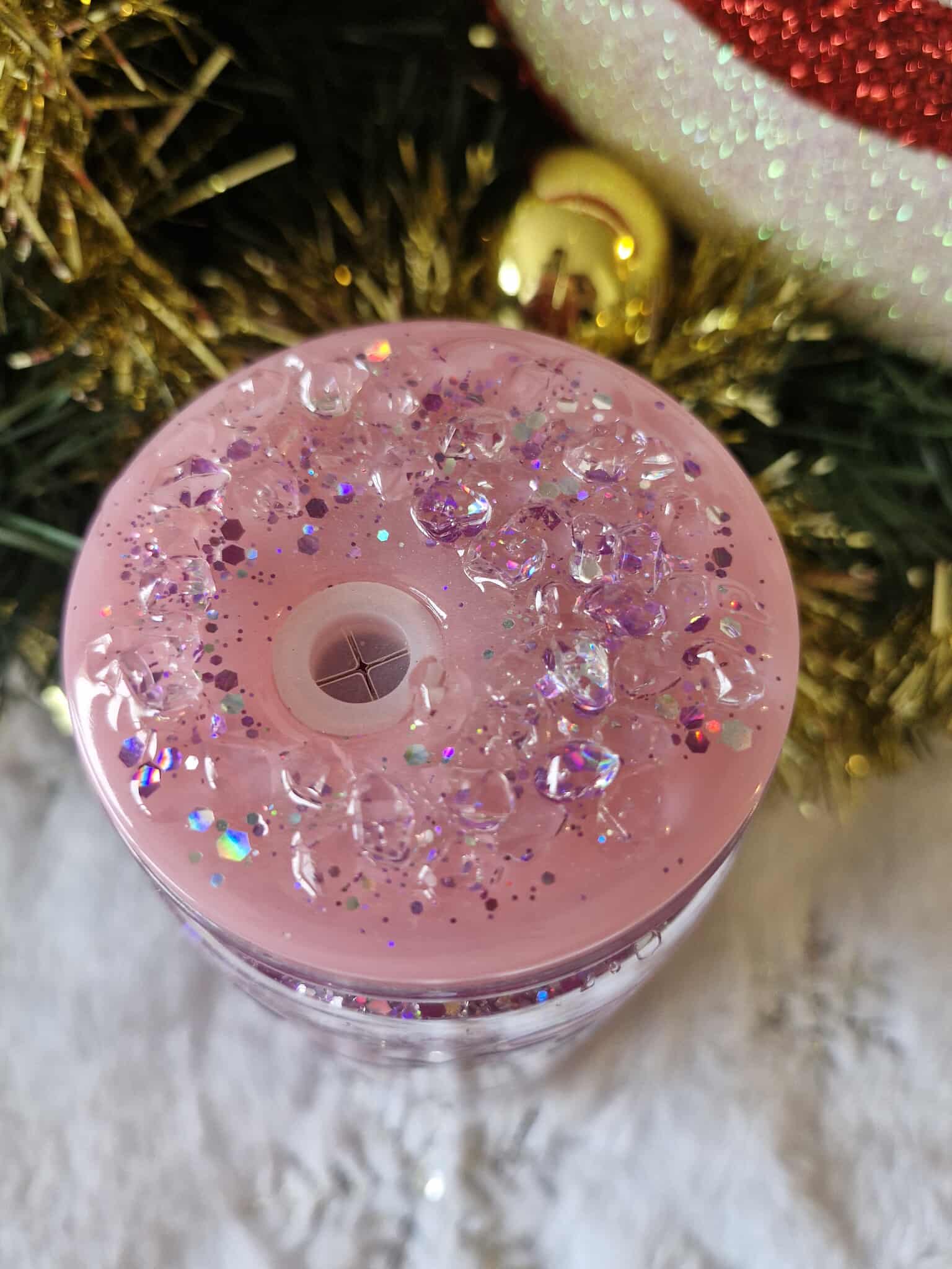 💗👻 Tumbler 470 ml – Fantômes Cowgirl Kawaii & Paillettes Roses ✨