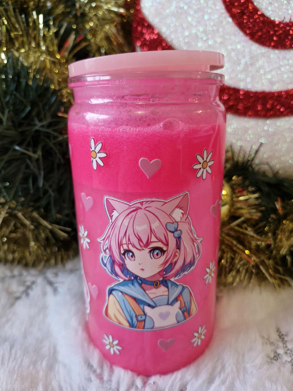 🌙 Tumbler Phosphorescent Kawaii – 470 ml | Brille dans le noir !