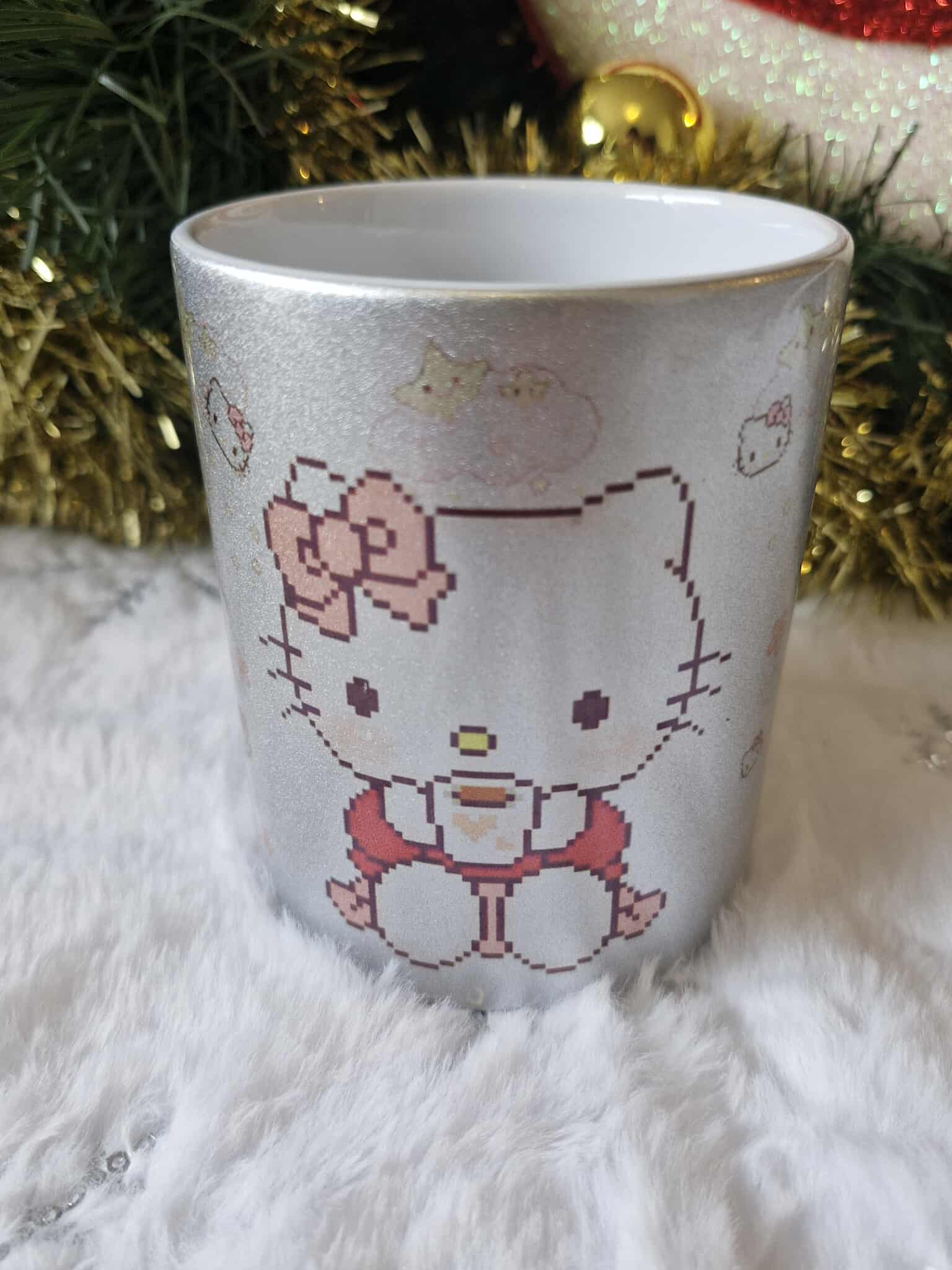 Hello Kitty Kawaii Pixel, Mug Argenté 🌸