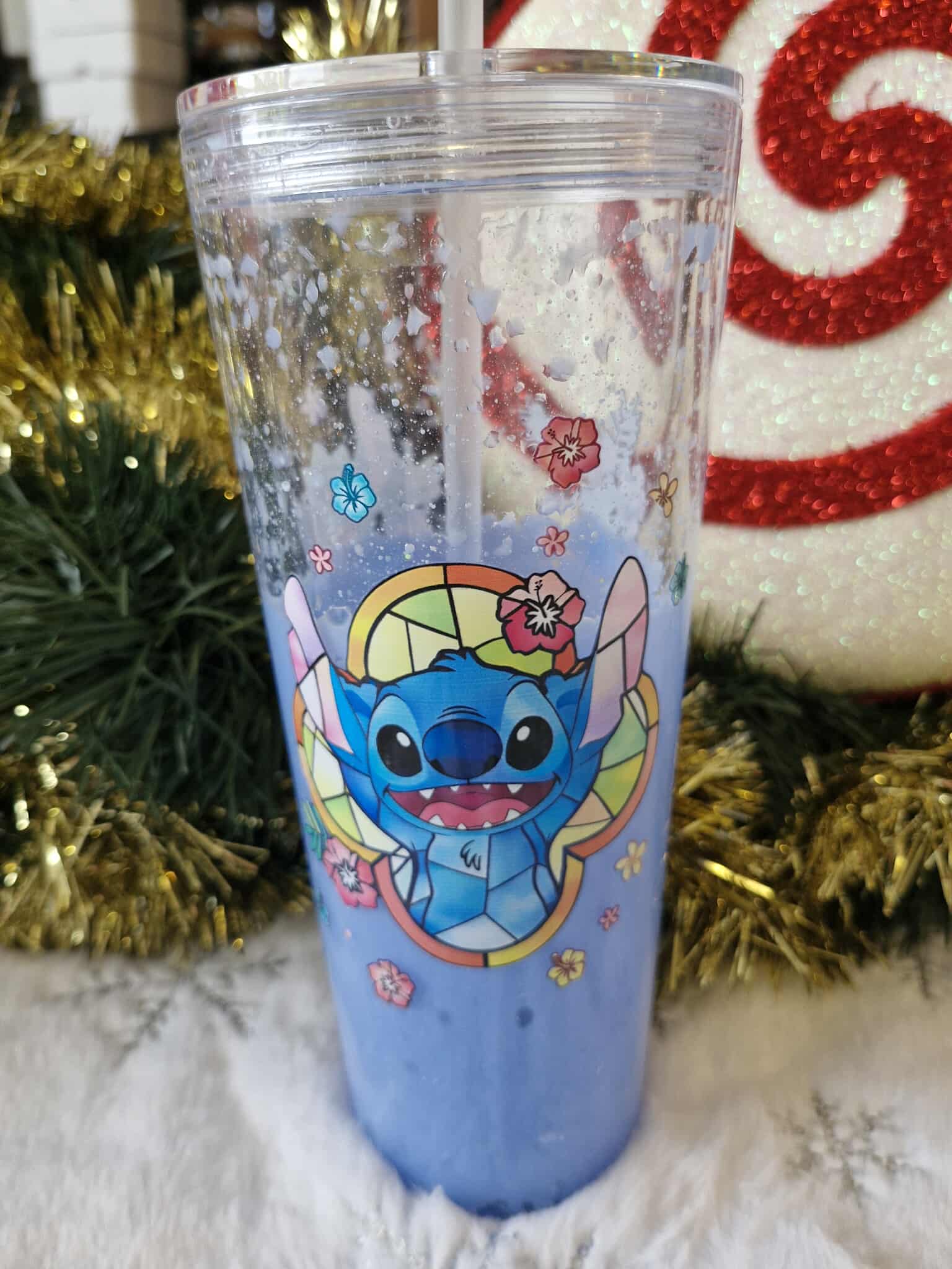 🌊💙 Grand Tumbler Effet Lave – Stitch Tropicale ✨