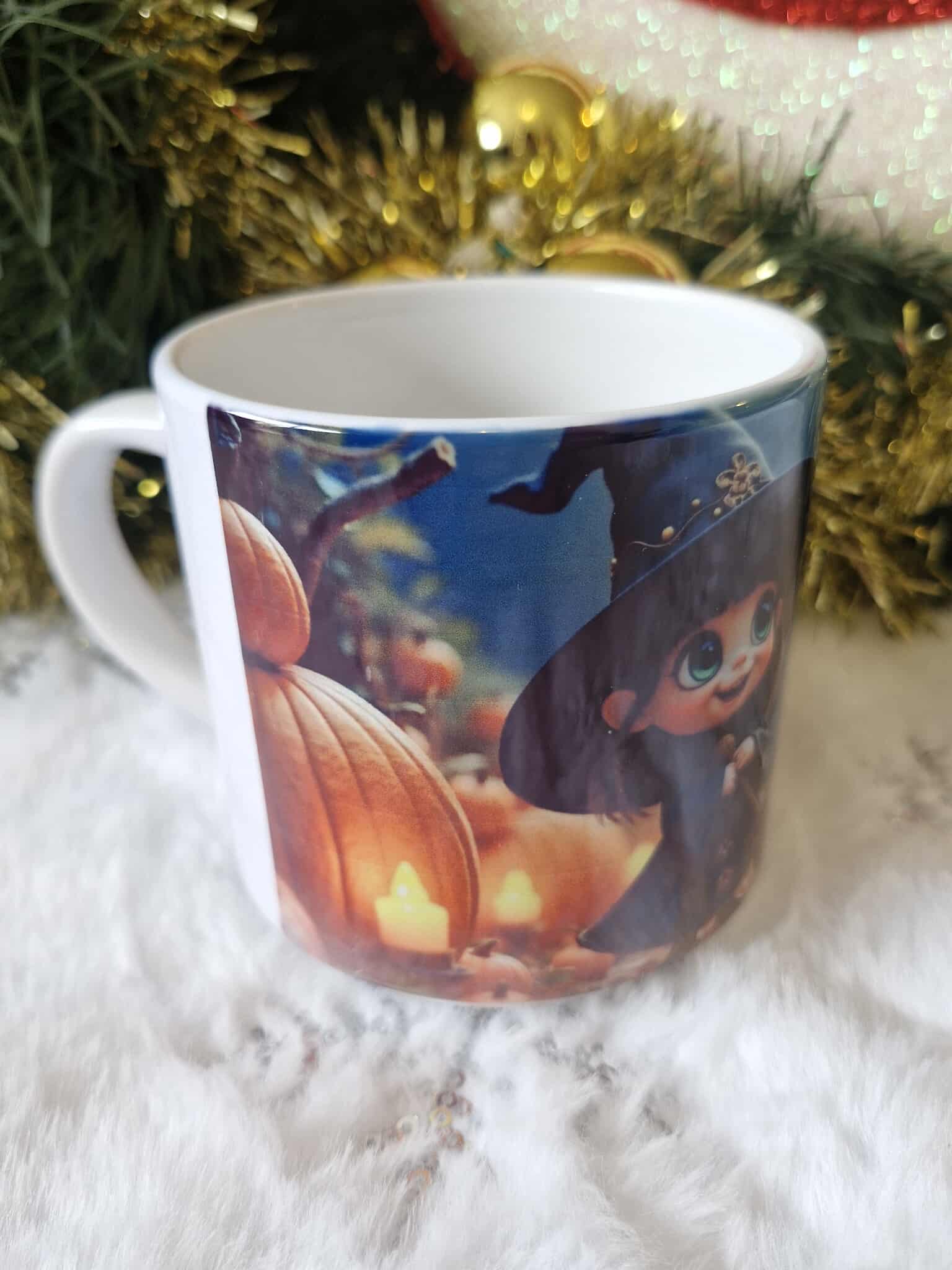 🧙‍♀️🐾 Mini Mug 295 ml – Petite Sorcière & Son Chat Noir ✨