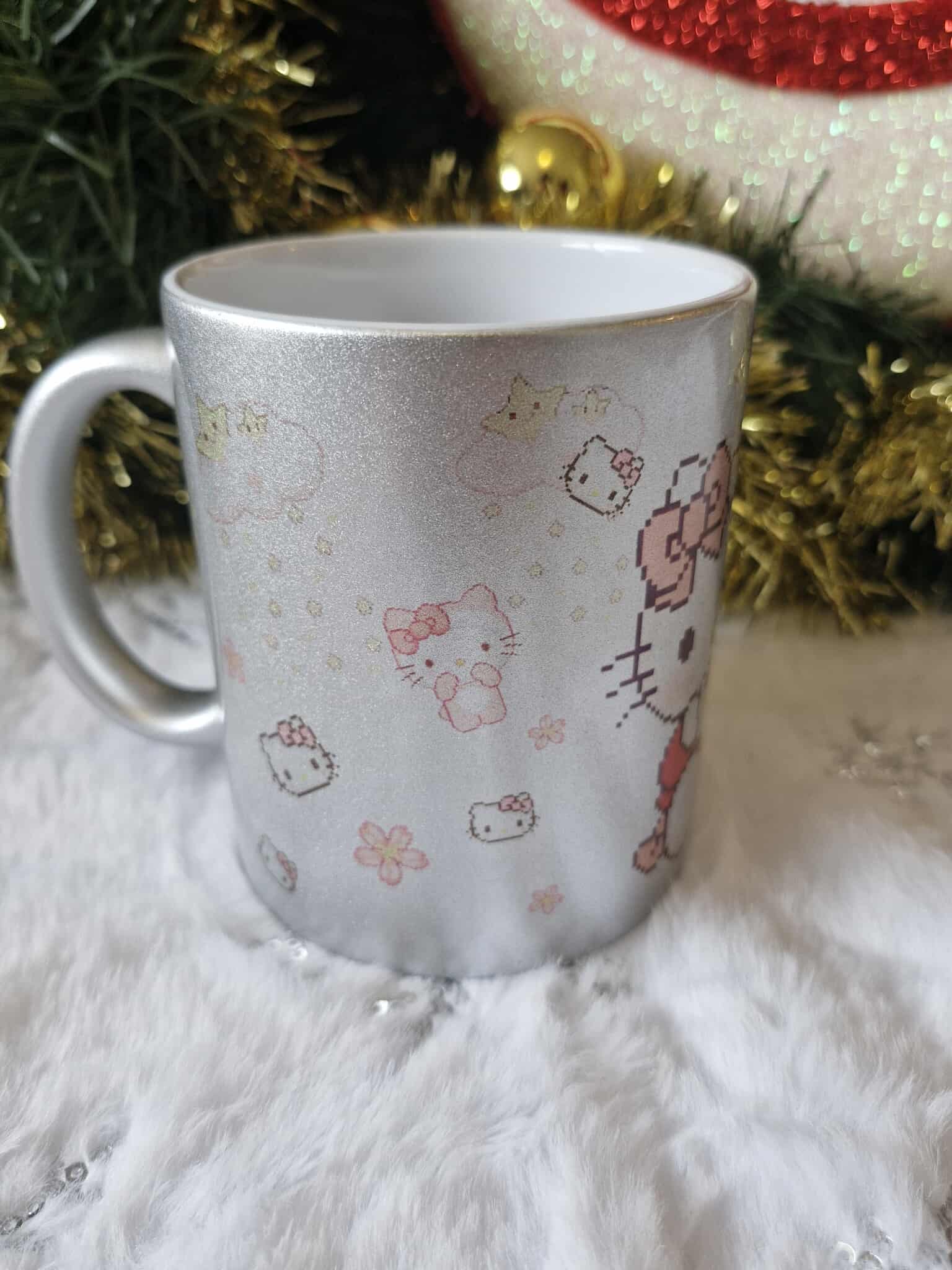 Hello Kitty Kawaii Pixel, Mug Argenté 🌸