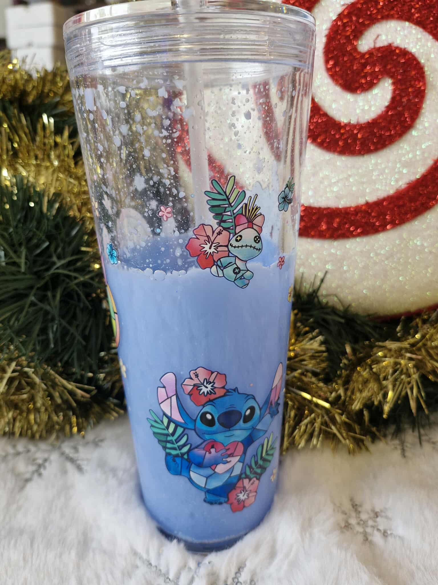 🌊💙 Grand Tumbler Effet Lave – Stitch Tropicale ✨