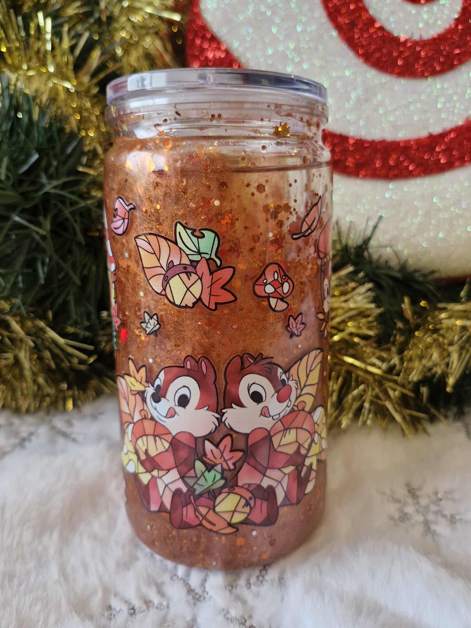 🍁🐿️ Tumbler 470 ml – Duo Tic&Tac d’Automne ✨