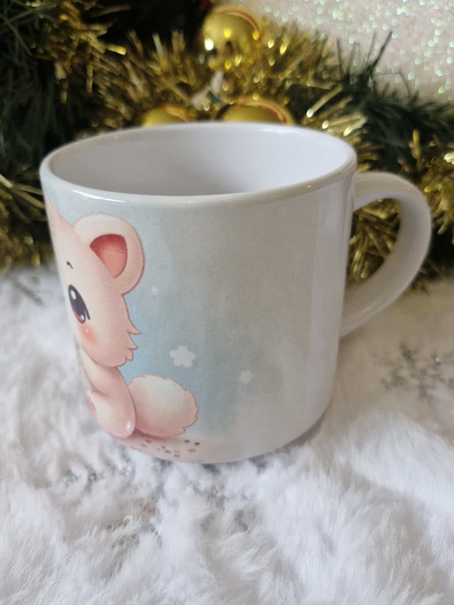 🦊🍓 Mini Mug 295 ml – Petit Renard Kawaii & Dessert Fraise ✨