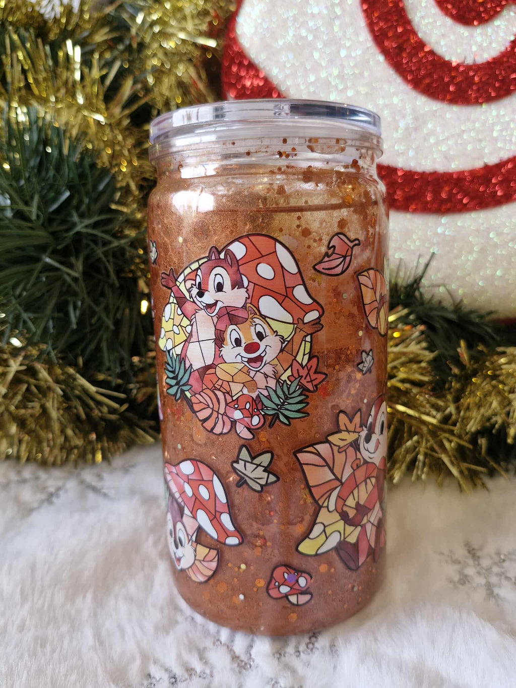 🍁🐿️ Tumbler 470 ml – Duo Tic&Tac d’Automne ✨