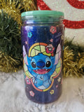 💙🌺 Tumbler 470 ml – Stitch Bleue Tropicale ✨