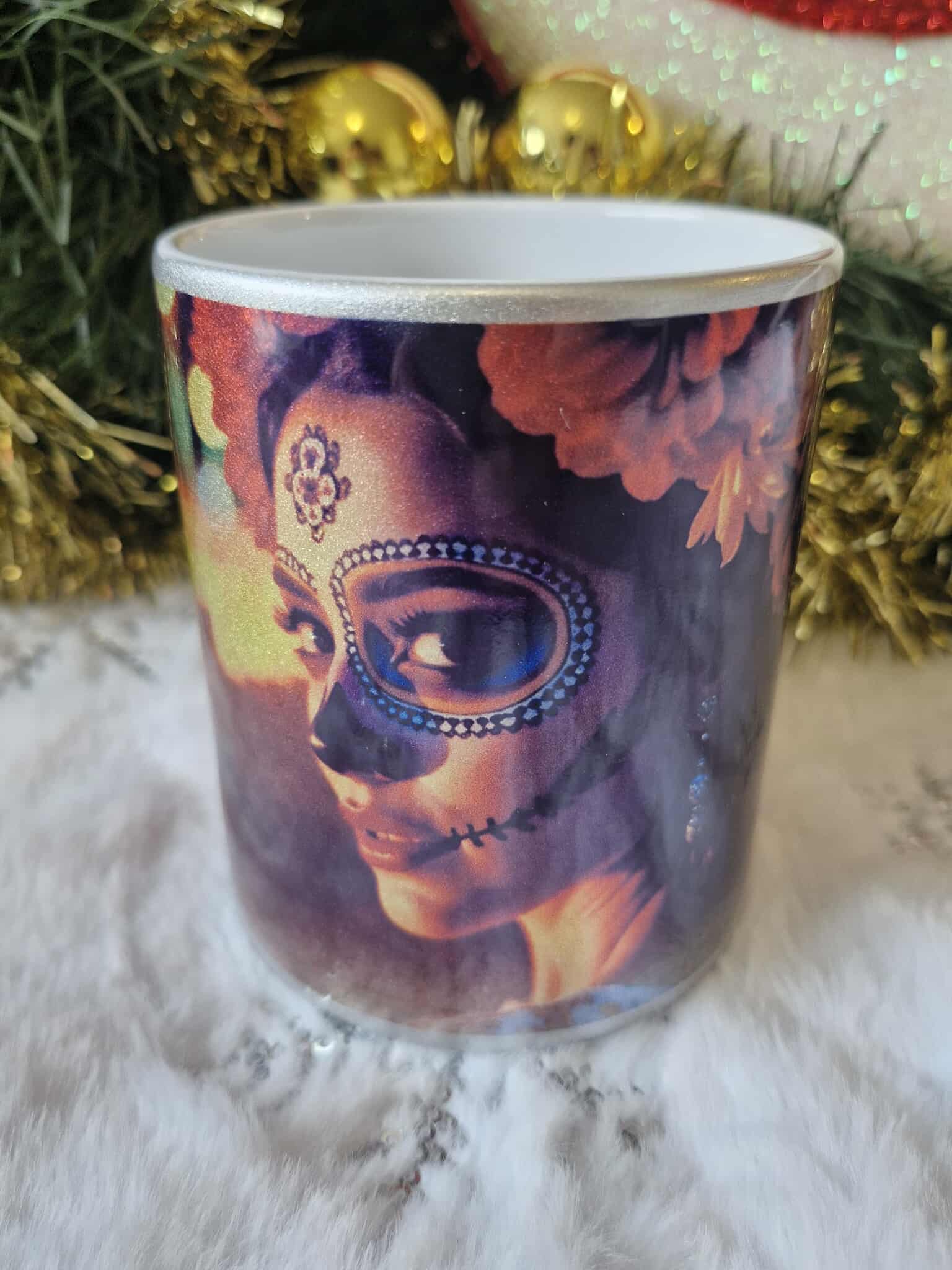 Mug argenté – La Catherina Dia de los Muertos 🌹💀✨