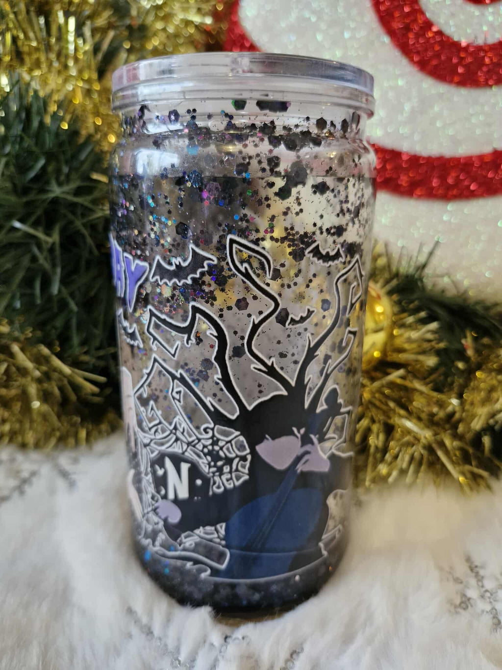 🖤🕸️ Tumbler 470 ml – Univers Mercredi ✨