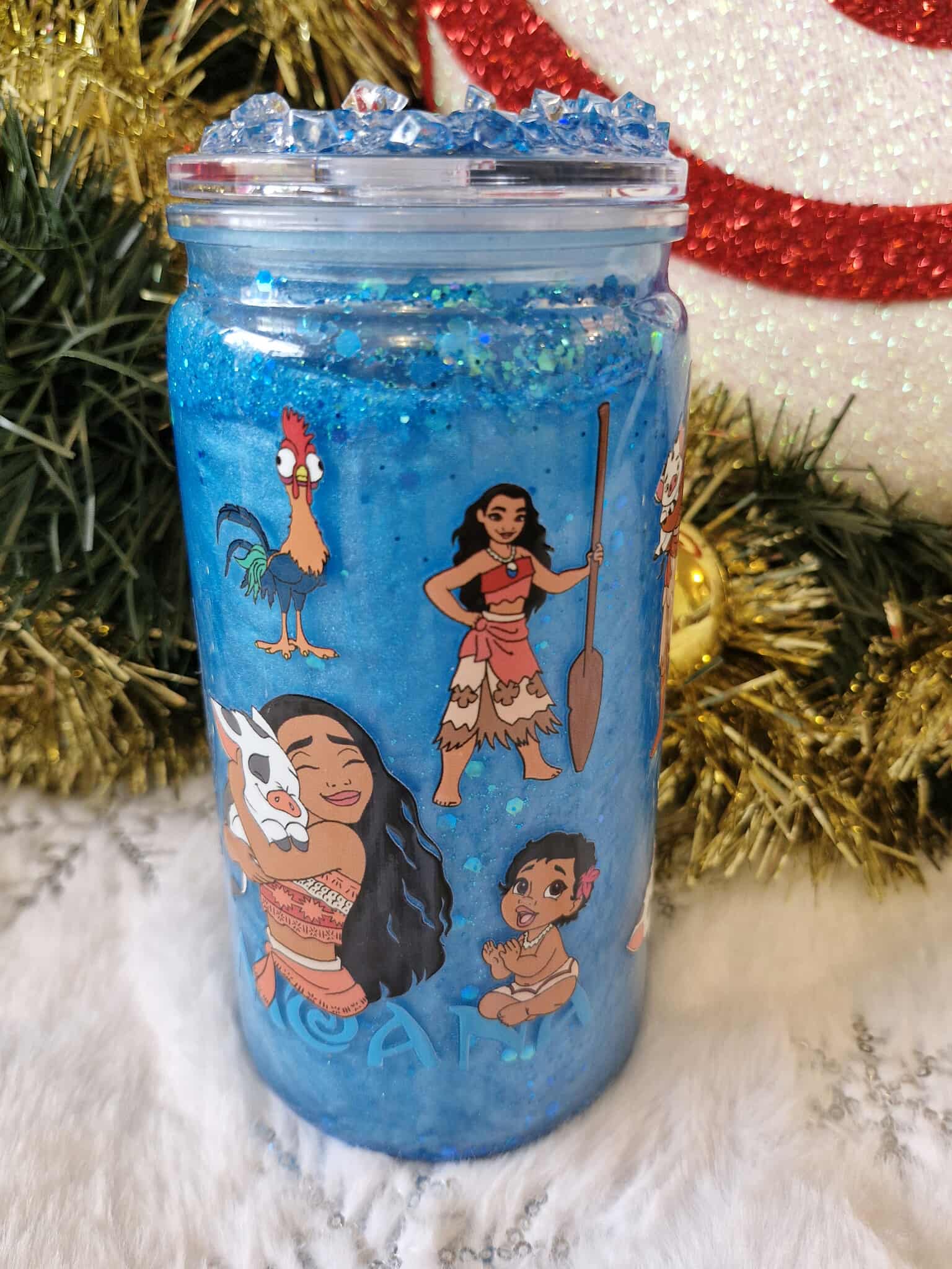 🌺🌊 Tumbler 470 ml – Moana (Vaiana) Aventure Tropicale ✨