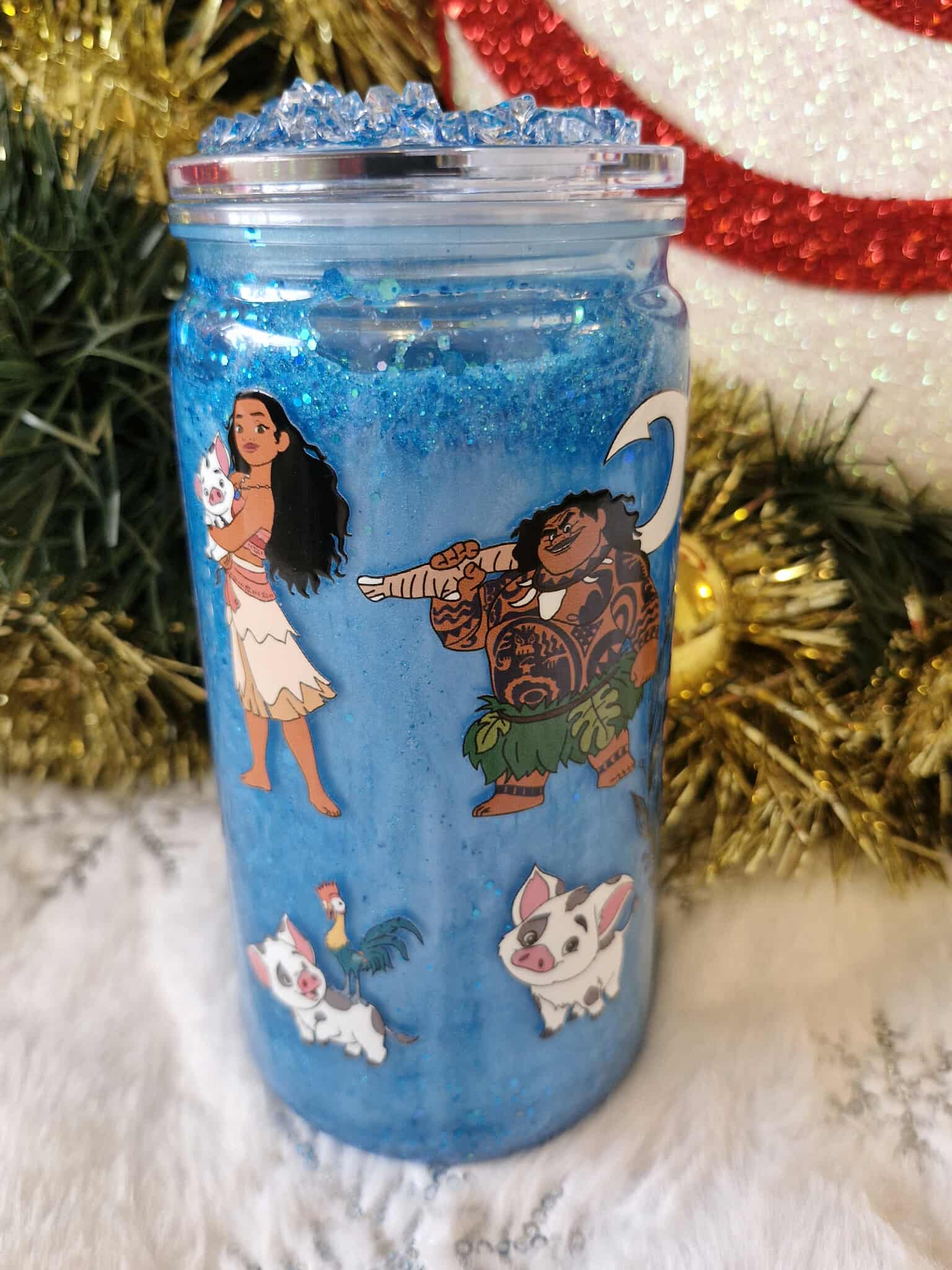 🌺🌊 Tumbler 470 ml – Moana (Vaiana) Aventure Tropicale ✨